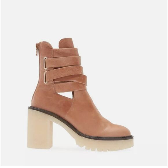 NWOB Free People Jesse Cutout Boots English Tan 38.5 - Picture 4 of 7